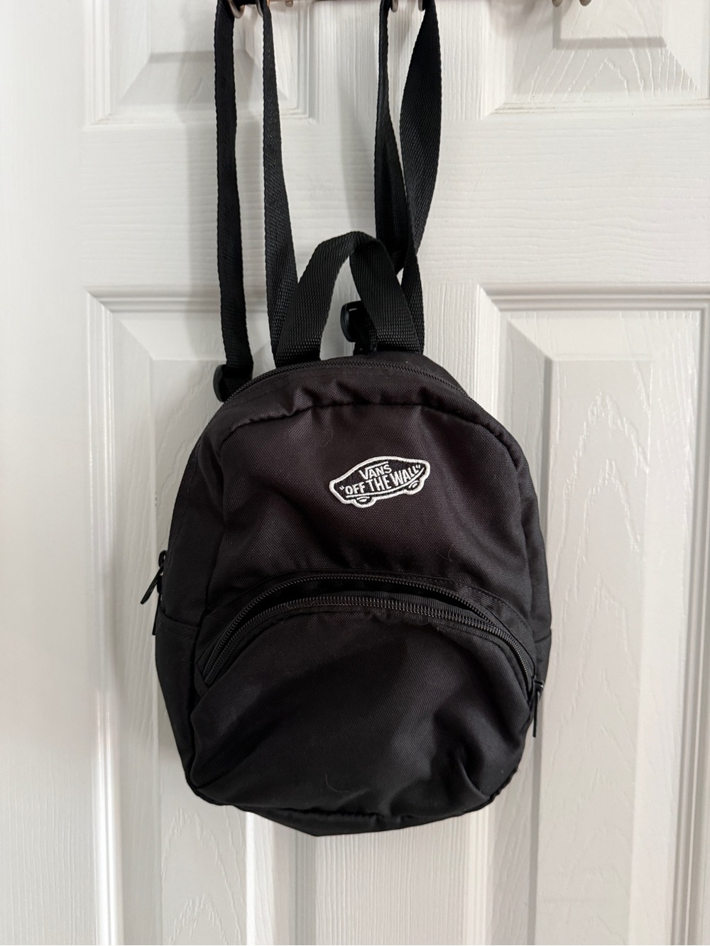 Vans Black Mini Backpack with Off The Wall Patch